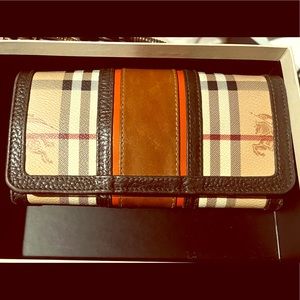 Beautiful large Burberry wallet for women.
